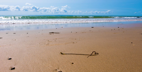 The beach in the resort town Barneville-Carteret, Normandy, France