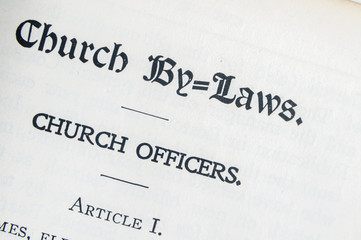 Obraz premium Christian Science church by-laws in the Church Manual by Mary Baker Eddy