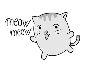 funny baby cat draw