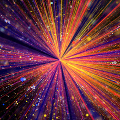 Explosion of bokehs and colored lines