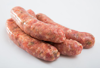 Raw farm sausages