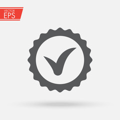 Vector icon quality guarantee. Premium Quality Label Line Icon On White Background. Approved, Accept or Certified icon Medal.