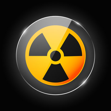 Ionizing radiation logo warning attention icon. Hazard radioactive Poison symbol. Alert Flat Vector illustration. Vector attention sign with exclamation mark icon. risk sign vector illustration.