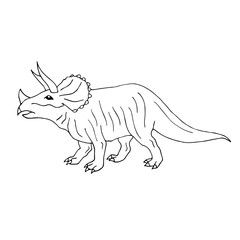 Vector hand drawn doodle sketch triceratops dinosaur isolated on white background  © Sweta