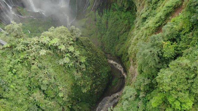 Epic waterfall nature background