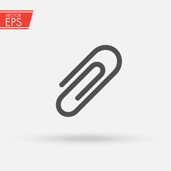 Obraz premium Paper clip icon. Bookmark for documents. Mark for library and literature education symbol for your web site design, logo, app, UI. Vector illustration, EPS10. Knowledge text magazine study pictogram.