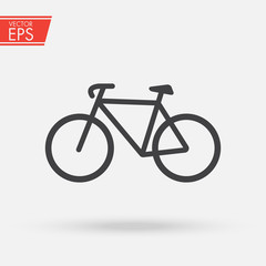 Bicycle icon on white background. Sport racing bike sign. Activity lifestyle race symbol. Transport isolated flat illustration.