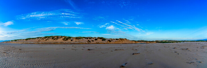 Panorama of Sand Dunes at Evening