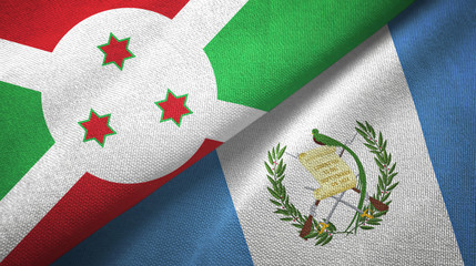 Burundi and Guatemala two flags textile cloth, fabric texture
