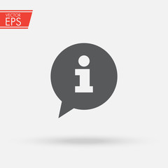 Information sign icon. Info speech bubble symbol. News and updates symbol. Information and notification sign Trendy Flat style for graphic design, logo, Web site, social media, UI, mobile application.