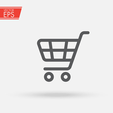Supermarket shopping cart. Fast delivery symbol. Sale buy business icon. Purchase market commercial pictogram. App Shopping Logo. Universal template logo for business, shopping, trading platform.