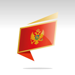 New abstract Montenegro flag origami logo icon button label vector