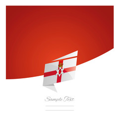 New abstract Northern Ireland flag origami red background vector