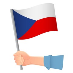 Czech Republic flag in hand