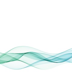 Mint Abstract Wave. vector green and blue lines