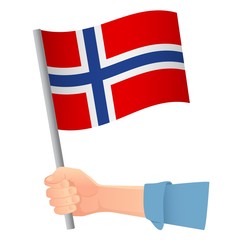 Norway flag in hand