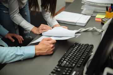 Boss and a worker in the office