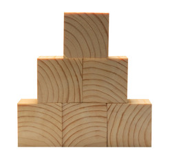 wooden block pyramid, for text. Concept of business hierarchy and business strategy. isolated white...