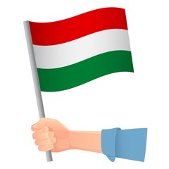 Hungary flag in hand