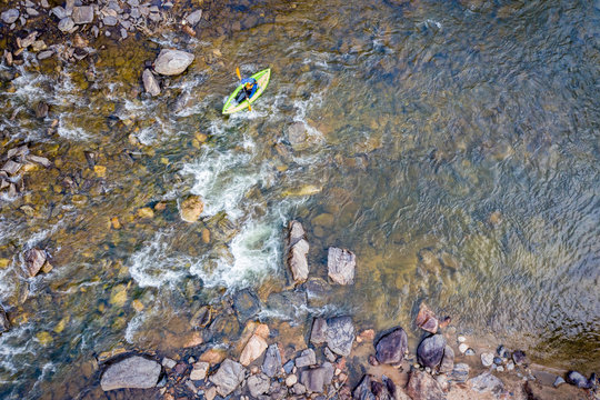 Inflatable Whitewater Kayak Aerial View
