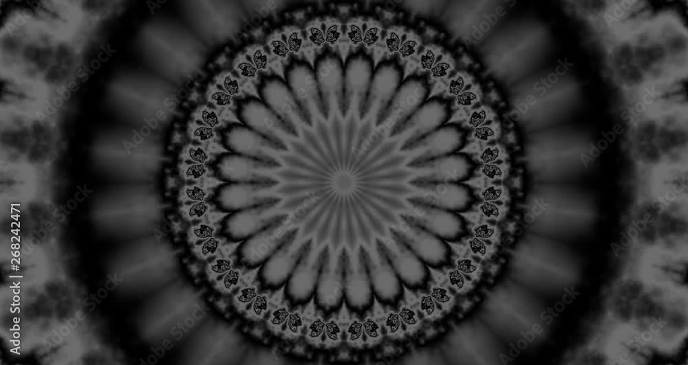 Poster spinning abstract magic circle. esoteric cosmic mandala. loop footage.