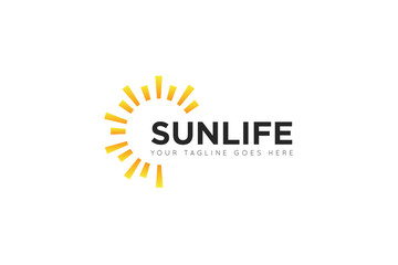 sun logo and icon vector illustration design template
