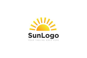 sun logo and icon vector illustration design template