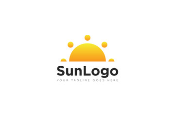 sun logo and icon vector illustration design template