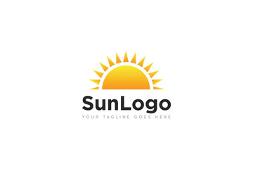 sun logo and icon vector illustration design template