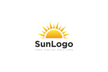 sun logo and icon vector illustration design template