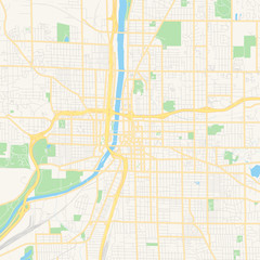 Empty vector map of Grand Rapids, Michigan, USA