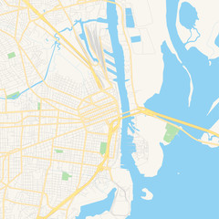 Empty vector map of Mobile, Alabama, USA