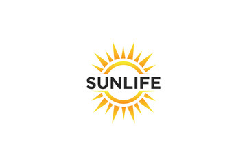 sun logo and icon vector illustration design template