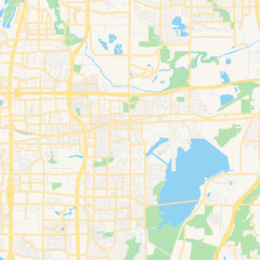 Fototapeta premium Empty vector map of Grand Prairie, Texas, USA