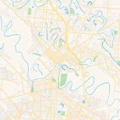 Fototapeta premium Empty vector map of Brownsville, Texas, USA