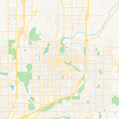 Empty vector map of Sioux Falls, South Dakota, USA