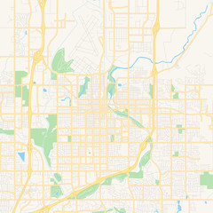 Fototapeta premium Empty vector map of Sioux Falls, South Dakota, USA
