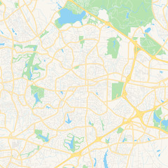 Empty vector map of Cary, North Carolina, USA