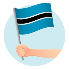 Botswana flag in hand