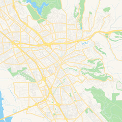 Fototapeta na wymiar Empty vector map of Hayward, California, USA