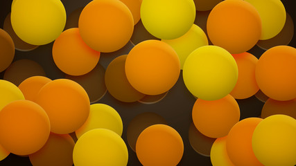 Abstract background of holes and circles with shadows in yellow and orange colors