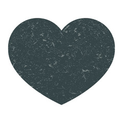 Grunge grey heart with spots. Bright colored heart. Isolated heart on a white background. Vector illustration.
