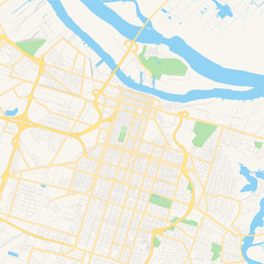 Fototapeta na wymiar Empty vector map of Savannah, Georgia, USA