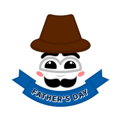 Abstract happy face with a banner. Father day - Vector