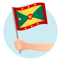 Grenada flag in hand