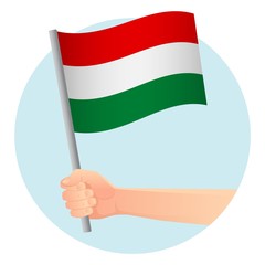 Hungary flag in hand