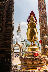 buddha with many face at Wat Pha Som Kaew buddhist temple