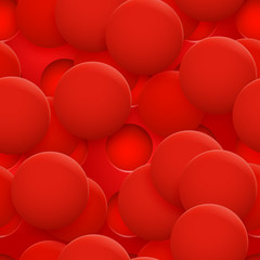 Abstract seamless pattern or background of holes and circles with shadows in red colors