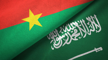Burkina Faso and Saudi Arabia flags textile cloth