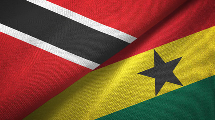 Trinidad and Tobago and Ghana two flags textile cloth, fabric texture